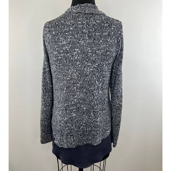 Anthropologie DOLAN Gray Knit Draped Open Front Long Sleeve Cardigan Sweater S - Picture 4 of 7